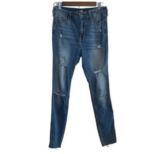 Women's Hollister Blue Distressed Ripped Jeans